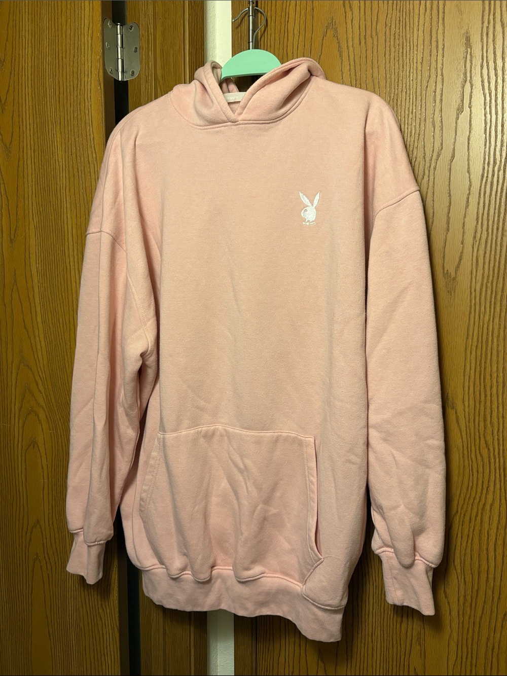 PLAYBOY x MISSGUIDED Light Pink Crewneck Hoodie with Bunny Logo